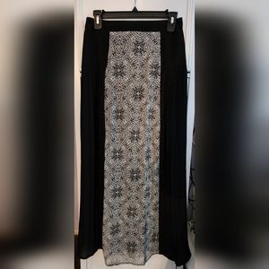 Lapis Black Print Maxi Skirt Size S